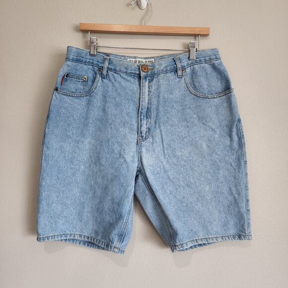 Bugle Boy Jeans Vintage 90s Light Wash Denim Shorts Size 36 - Picture 1 of 7